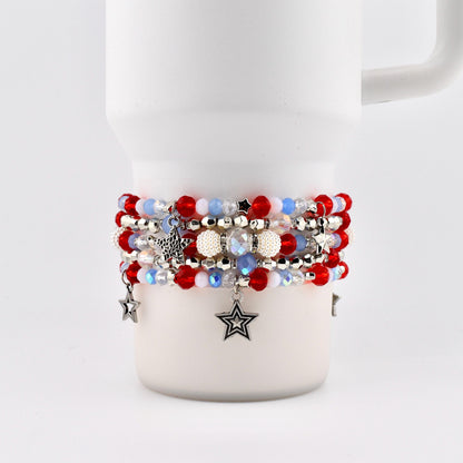Stars and Stripes Bracelet Stack — Red White and Blue Beaded Bracelets