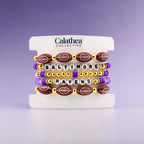 Baltimore Ravens Football Bracelet Stack: Set of 5 Purple and Gold Beaded Bracelets