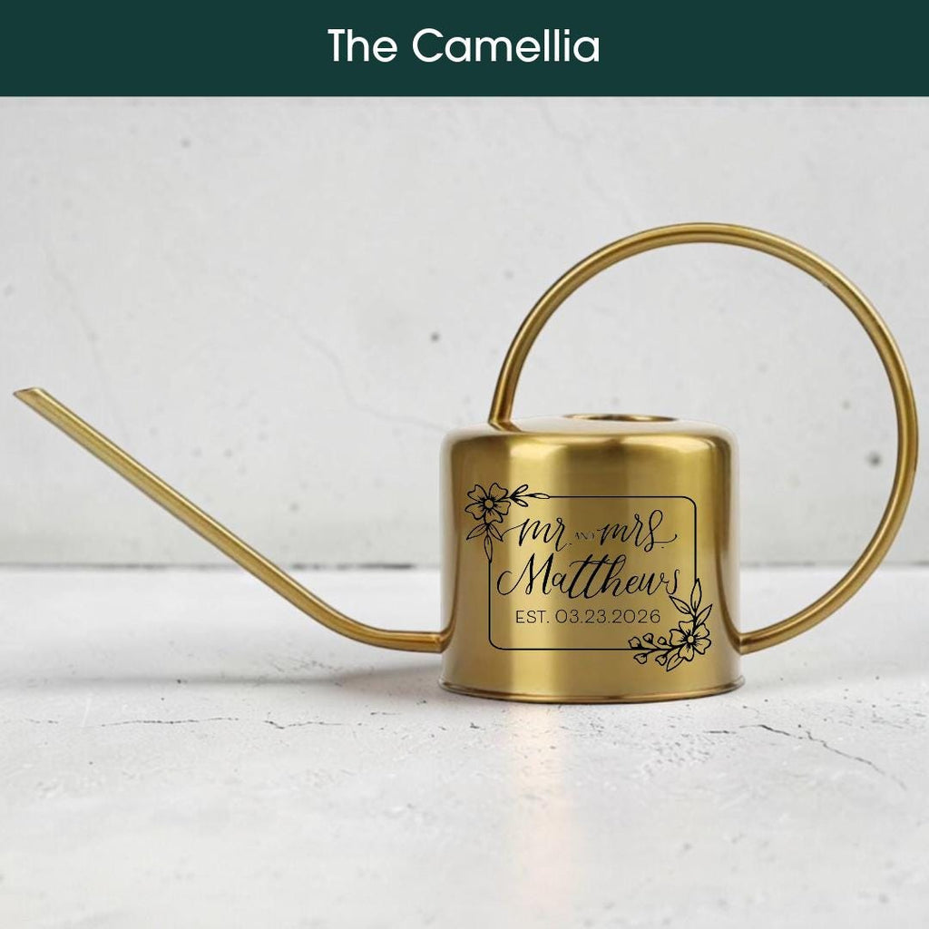 Personalized Gold Watering Can with Monogram
