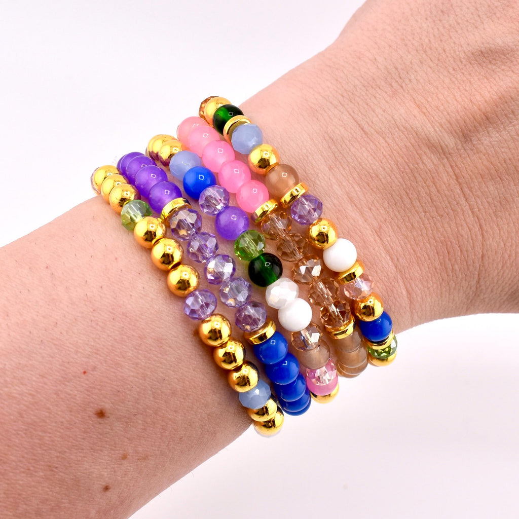 Wanderlust Beaded Bracelet Stack: Colorful Bracelet Set of 5