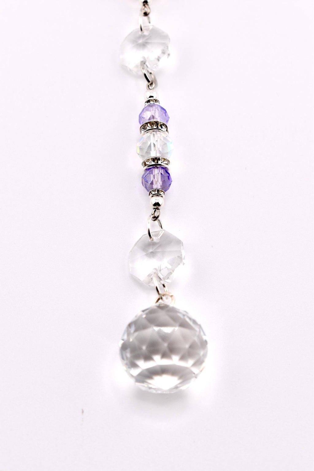 Crystal Purple Suncatcher | Window or Rearview Mirror Hanging Crystal Prism