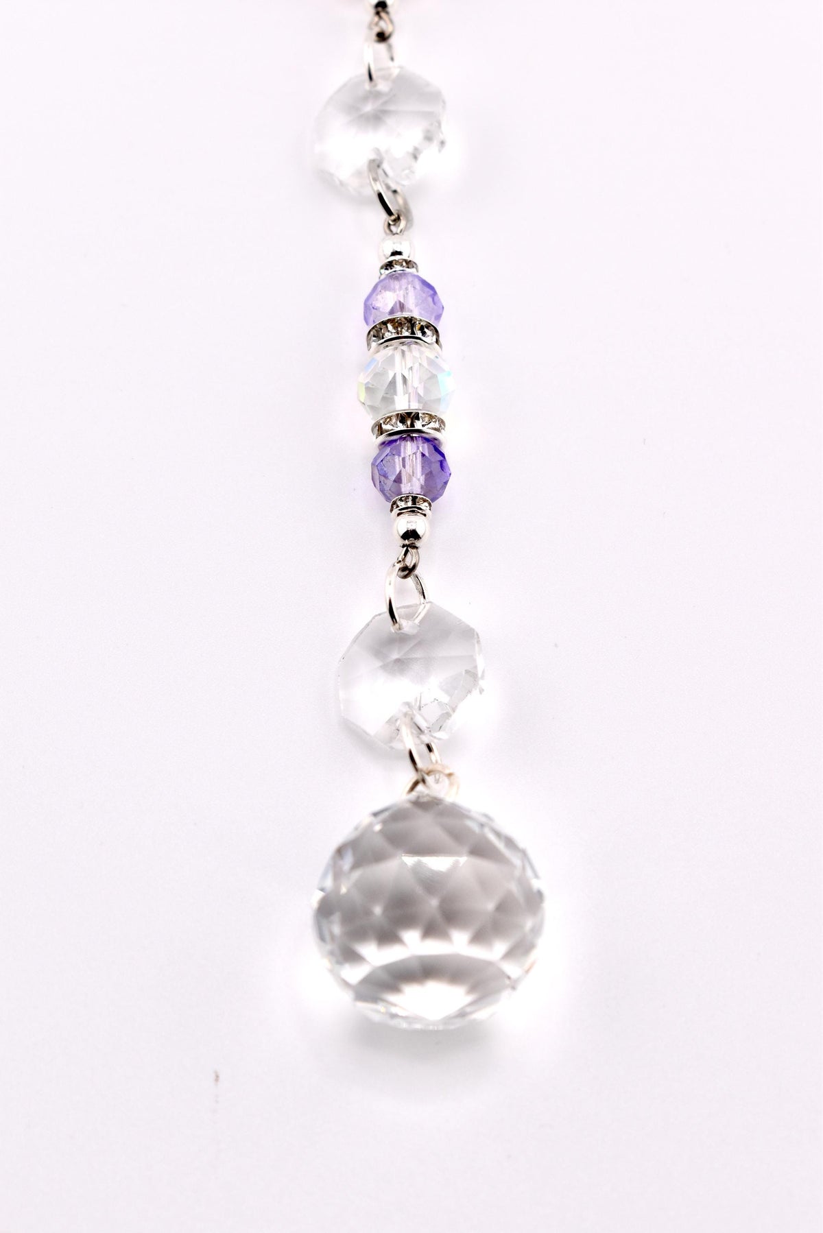 Crystal Purple Suncatcher | Window or Rearview Mirror Hanging Crystal Prism