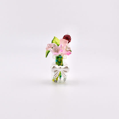 Mini Beaded Flower Magnets - Handmade Bead Flowers in a Glass Vase