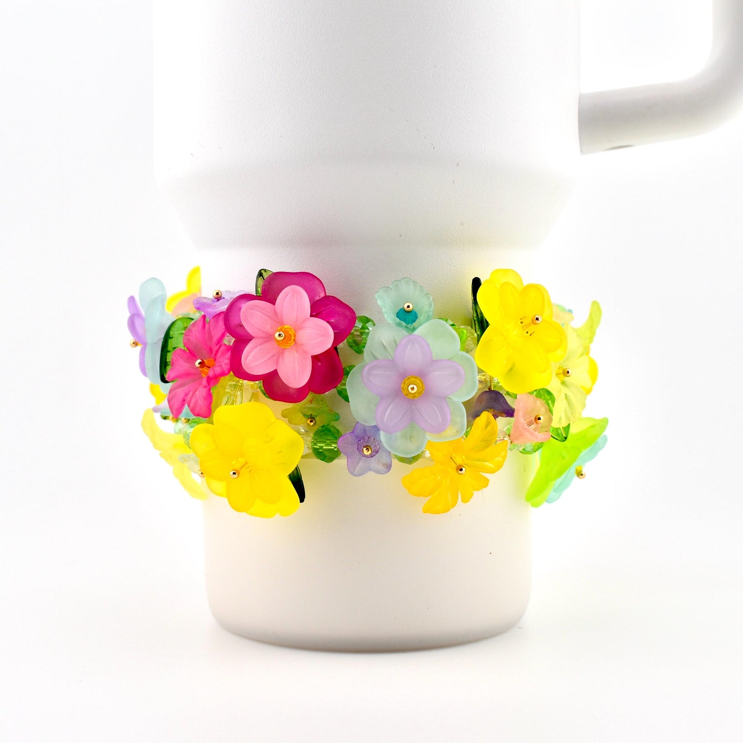 Flower Garden Beaded Bracelet: Colorful Floral Bracelet