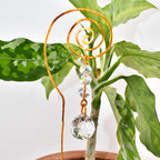 Plant Suncatcher with Crystal Prism and Glass Beads