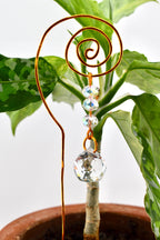 Plant Suncatcher with Crystal Prism and Glass Beads