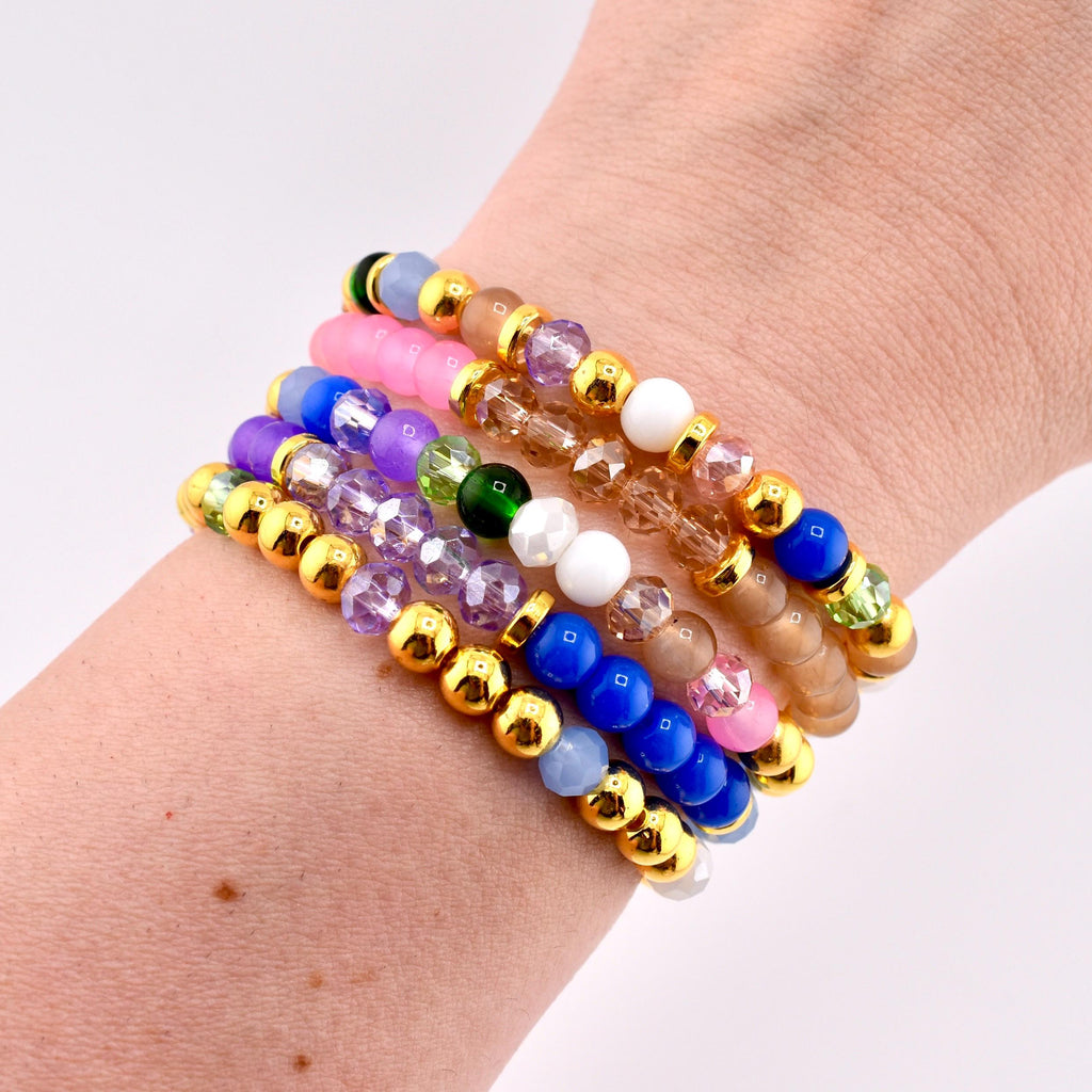 Wanderlust Beaded Bracelet Stack: Colorful Bracelet Set of 5