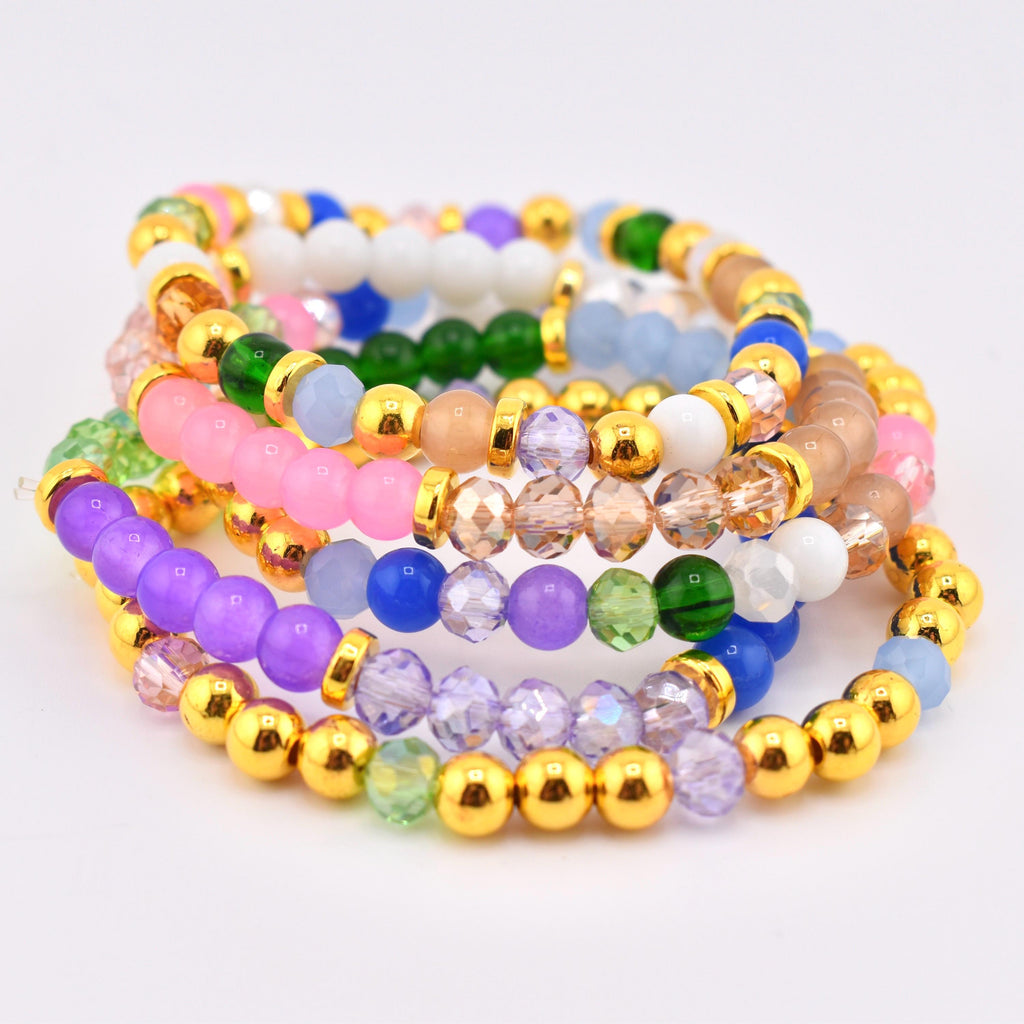 Wanderlust Beaded Bracelet Stack: Colorful Bracelet Set of 5