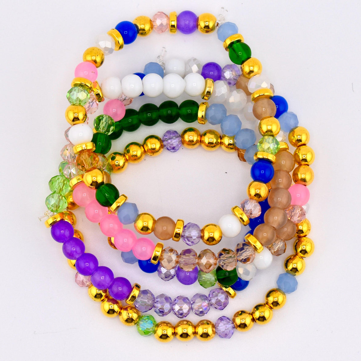 Wanderlust Beaded Bracelet Stack: Colorful Bracelet Set of 5