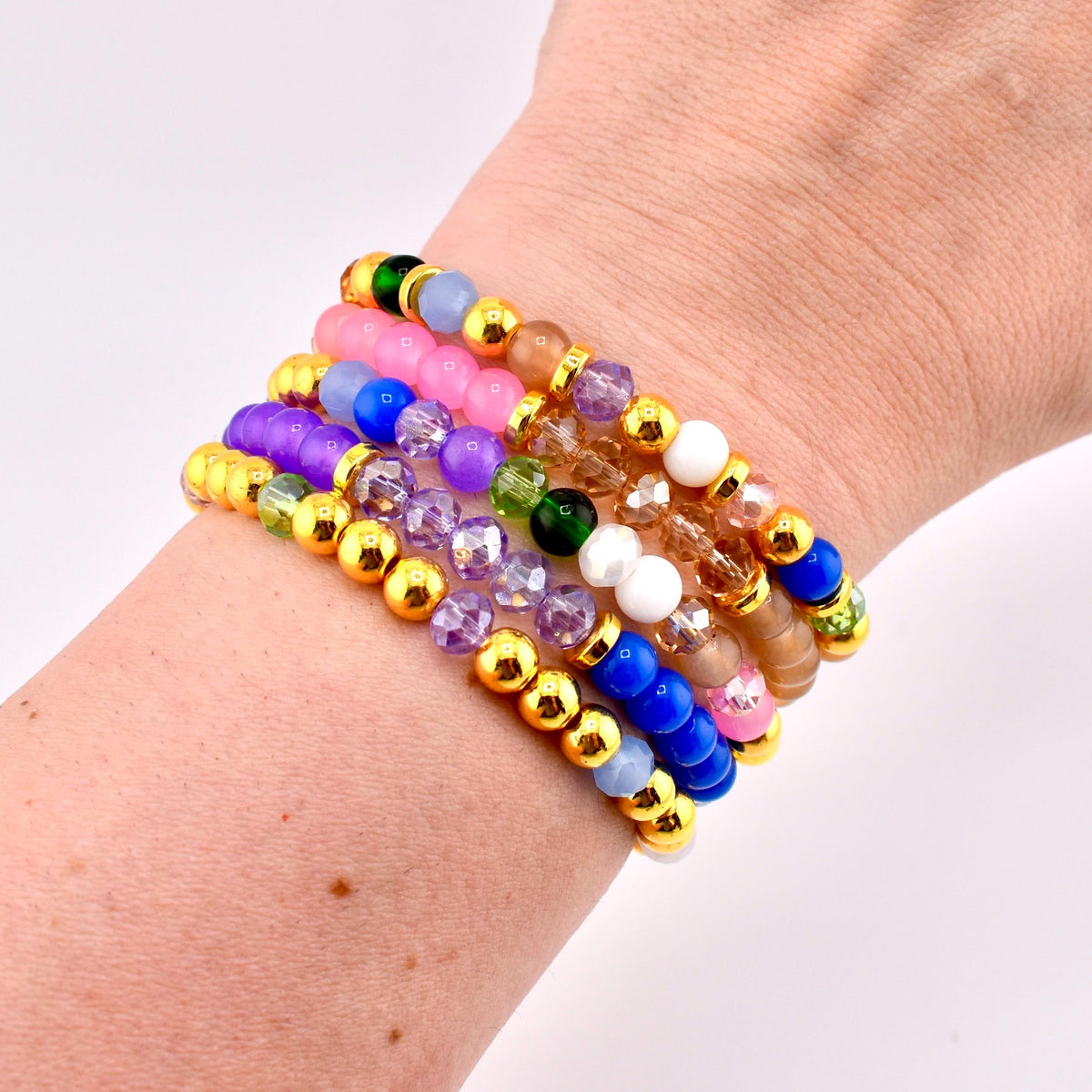 Wanderlust Beaded Bracelet Stack: Colorful Bracelet Set of 5