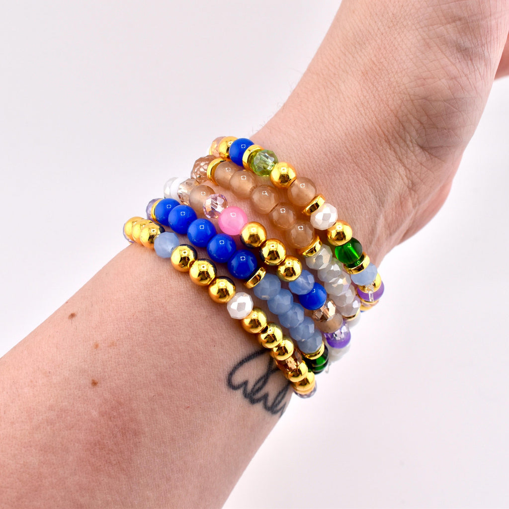 Wanderlust Beaded Bracelet Stack: Colorful Bracelet Set of 5
