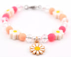 Sorbet Groove Tumbler Charm: Pink Orange Daisy Beaded Handle Accessory