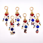 Patriotic Beaded Bag Charm | USA Flag Flip Flop, Star Straw Charm