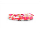 Sorbet Groove Beaded Bracelet Collection Pink Orange Daisy Accent Stackable Summer Jewelry