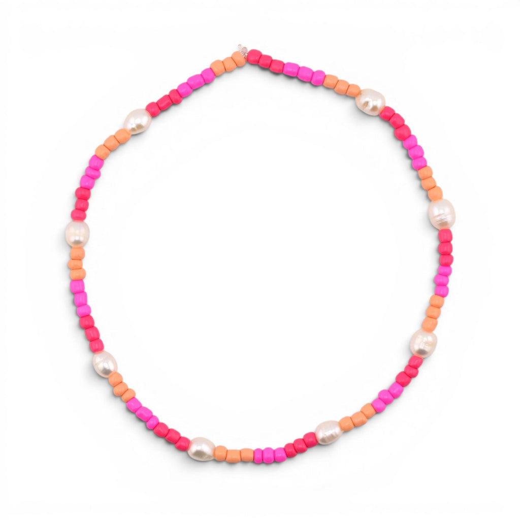 Sorbet Groove Beaded Bracelet Collection Pink Orange Daisy Accent Stackable Summer Jewelry