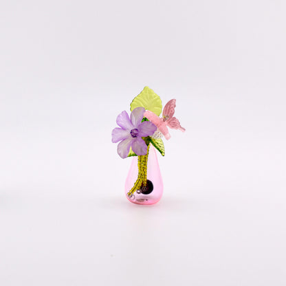 Mini Beaded Flower Magnets - Handmade Bead Flowers in a Glass Vase
