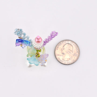 Mini Beaded Flower Magnets - Handmade Bead Flowers in a Glass Vase