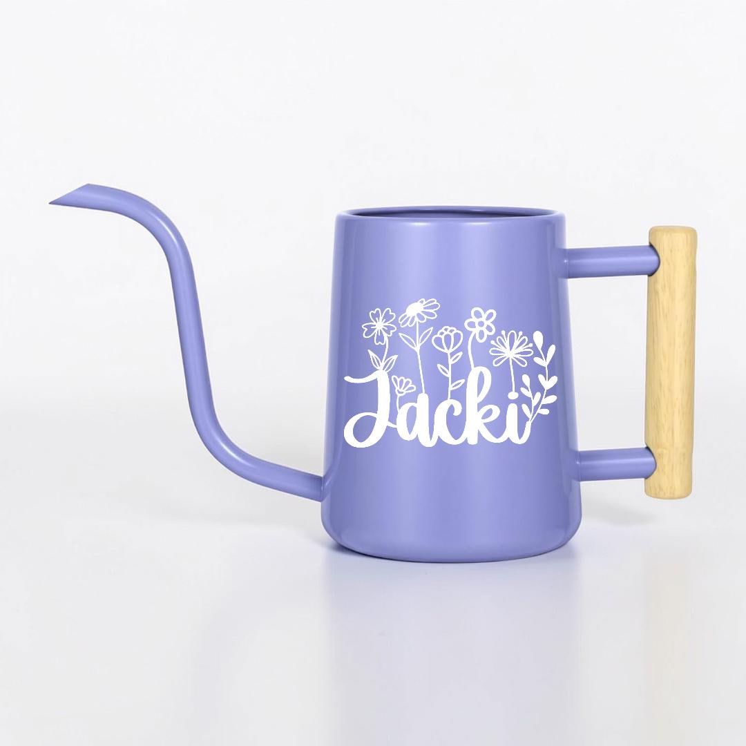 Personalized Watering Can with Custom Floral Letter Design