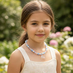 Blue and Pink Crystal Heart Charm Necklace – Dress Up Jewelry