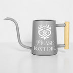 Metal Watering Can with Please Don't Die Plant Pun Design