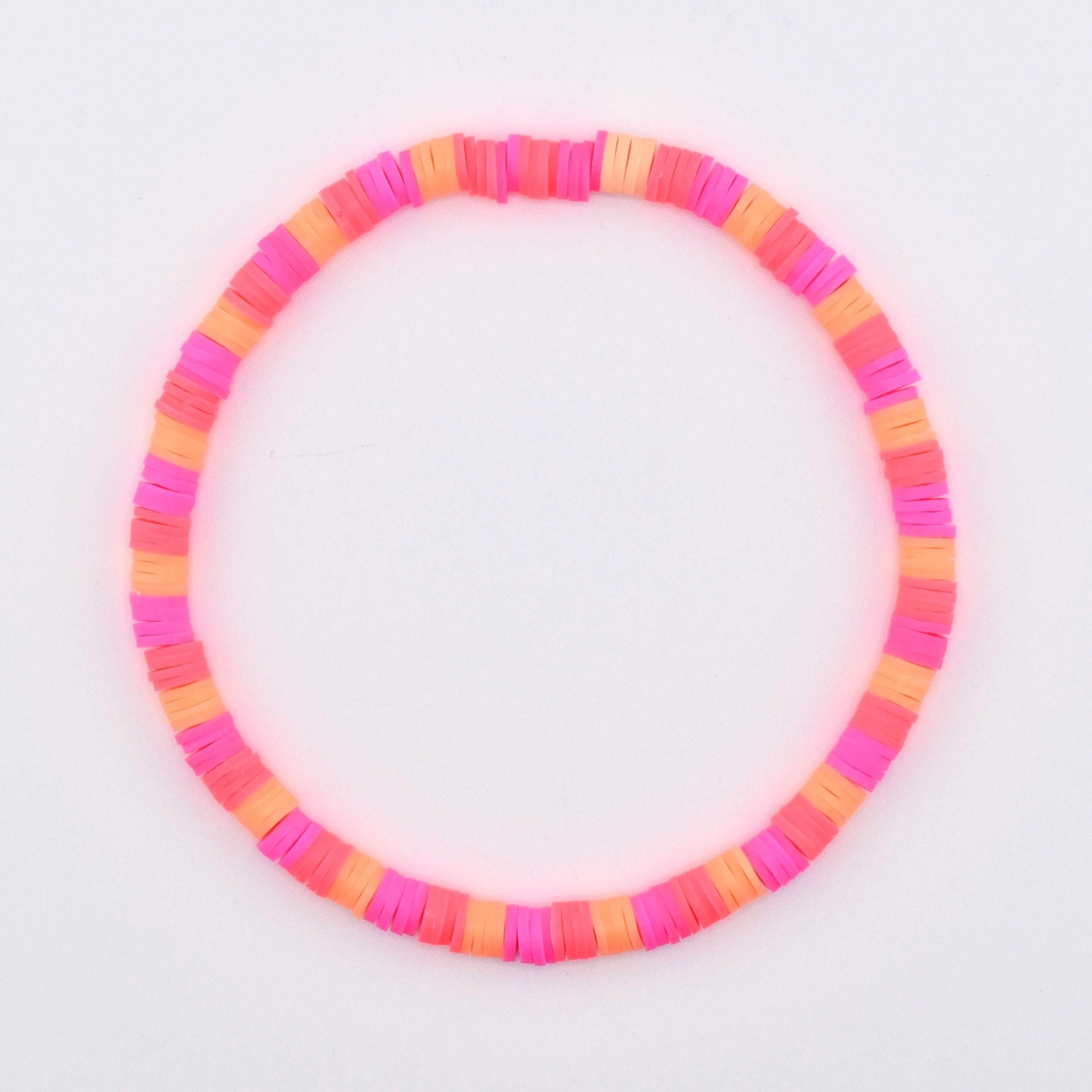 Sorbet Groove Bracelet Collection: Pink and Orange Beaded Bracelets with Daisy Accents