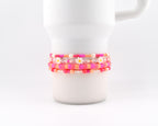 Sorbet Groove Beaded Bracelet Collection Pink Orange Daisy Accent Stackable Summer Jewelry