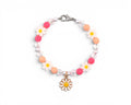 Sorbet Groove Tumbler Charm: Pink Orange Daisy Beaded Handle Accessory