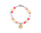 Sorbet Groove Tumbler Charm: Pink Orange Daisy Beaded Handle Accessory