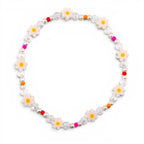 Sorbet Groove Beaded Bracelet Collection Pink Orange Daisy Accent Stackable Summer Jewelry