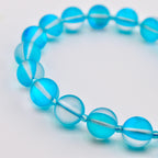 Frosted Glass Bead Bracelet: Sea Glass Style, Aqua, Pink, Purple Stackable Jewelry