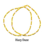 Lemon Haze & Polaroid Rose Bracelet Collection: Yellow Pink And Gold Beaded Bracelets