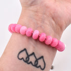 Pink Jade Beaded Bracelet