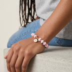 Handmade Baseball Bracelet with Initial Charm, Sports Jewelry Gift for Wife, Team Stack