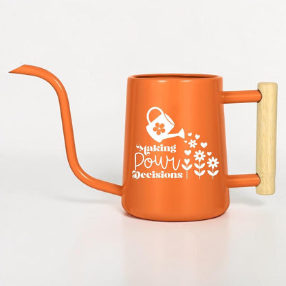 Metal Watering Can, "Making Pour Decisions" Plant Pun Gift