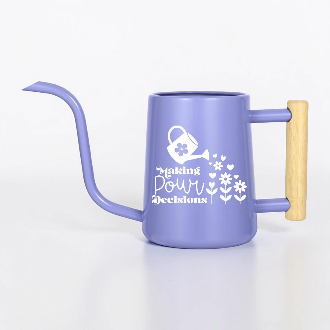 Metal Watering Can, "Making Pour Decisions" Plant Pun Gift