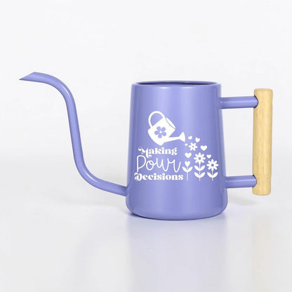 Metal Watering Can, "Making Pour Decisions" Plant Pun Gift