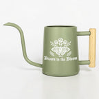 Gothic Moth Watering Can, Plant Watering Can with Wooden Handle, Floral Moth Plant Lover Gift, Goth Cottagecore Plant Decor