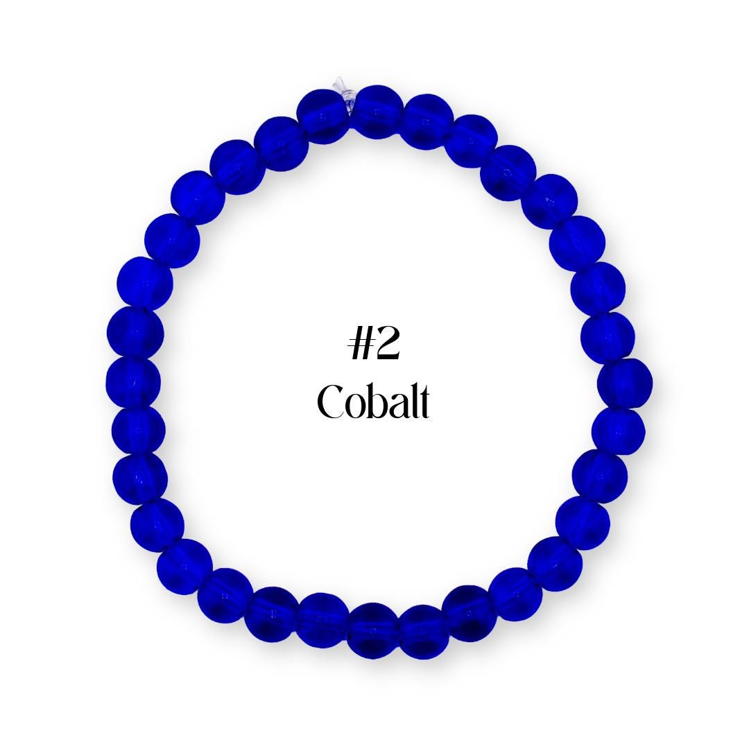 Blue Beaded Stretch Bracelet | Minimalist Bead Stacking Bracelet