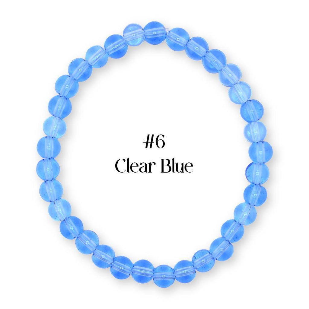 Blue Beaded Stretch Bracelet | Minimalist Bead Stacking Bracelet