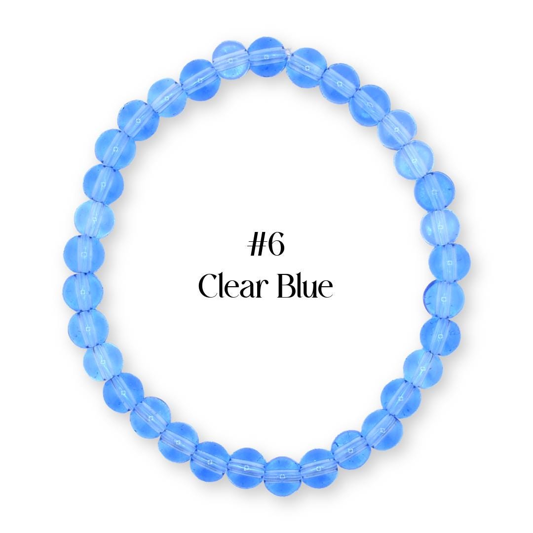 Blue Beaded Stretch Bracelet | Minimalist Bead Stacking Bracelet
