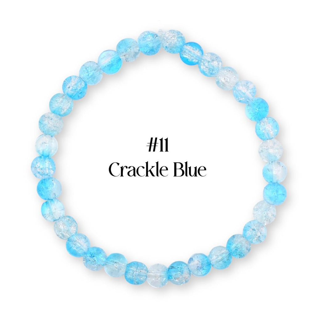 Blue Beaded Stretch Bracelet | Minimalist Bead Stacking Bracelet