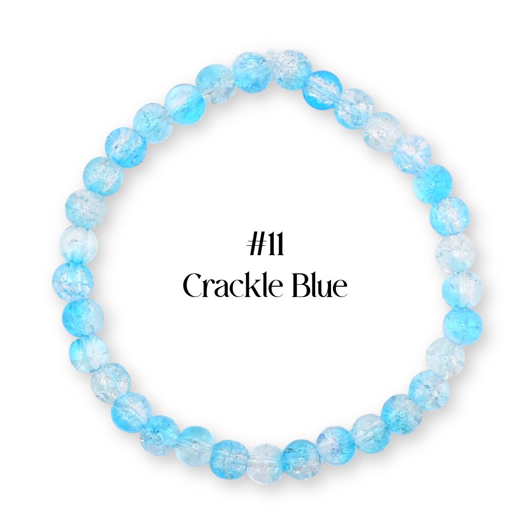 Blue Beaded Stretch Bracelet | Minimalist Bead Stacking Bracelet