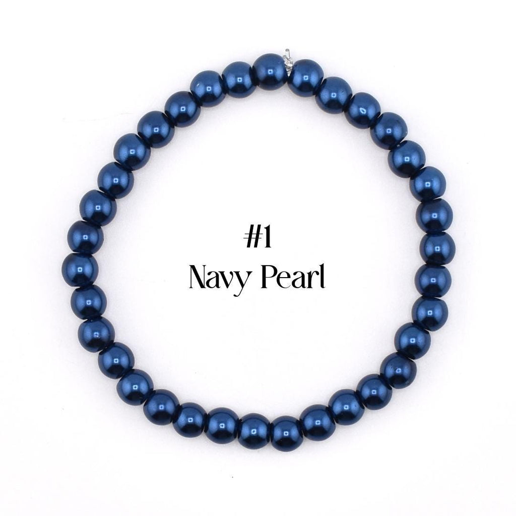 Blue Beaded Stretch Bracelet | Minimalist Bead Stacking Bracelet
