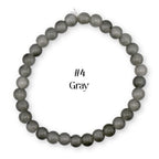 Neutral Beaded Bracelet | Black, Brown, Gray & White Glass Bead Stretch Bracelet | Minimalist Stackable Handmade Jewelry