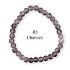 Neutral Beaded Bracelet | Black, Brown, Gray & White Glass Bead Stretch Bracelet | Minimalist Stackable Handmade Jewelry