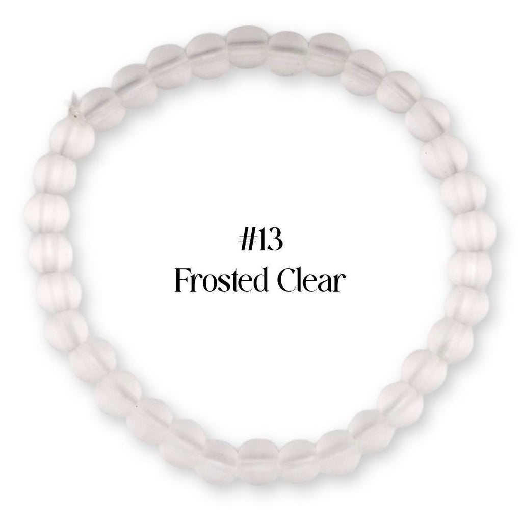 Neutral Beaded Bracelet | Black, Brown, Gray & White Glass Bead Stretch Bracelet | Minimalist Stackable Handmade Jewelry