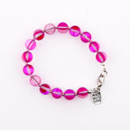 Frosted Glass Bead Bracelet: Sea Glass Style, Aqua, Pink, Purple Stackable Jewelry