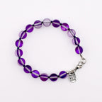 Frosted Glass Bead Bracelet: Sea Glass Style, Aqua, Pink, Purple Stackable Jewelry