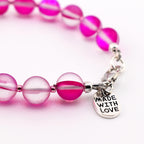 Frosted Glass Bead Bracelet: Sea Glass Style, Aqua, Pink, Purple Stackable Jewelry