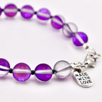 Frosted Glass Bead Bracelet: Sea Glass Style, Aqua, Pink, Purple Stackable Jewelry